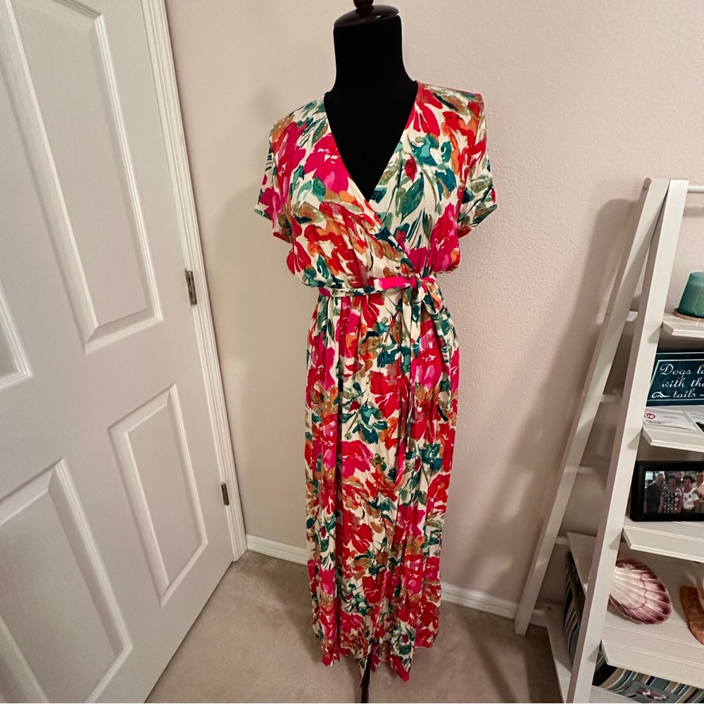 Floral Wrap Maxi Dress
